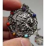 GP Round -  Moon / Sun with chakra beads surrounding - 10 pcs pack